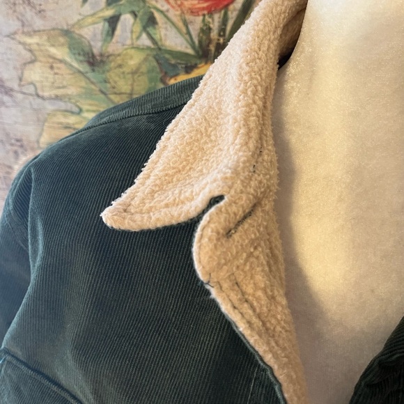 Sz XS Women's Forest Green Sherpa Corduroy Jacket - Picture 7 of 15